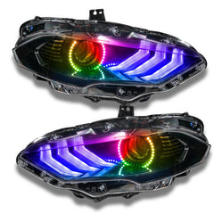 ORACLE Lighting - Oracle 18 - 21 Ford Mustang Dynamic DRL Upgrade w/ Halo Kit & Sequential Turn Signal - ColorSHIFT - Demon Performance