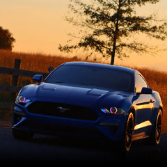 ORACLE Lighting - Oracle 18 - 21 Ford Mustang Dynamic DRL Upgrade w/ Halo Kit & Sequential Turn Signal - ColorSHIFT - Demon Performance