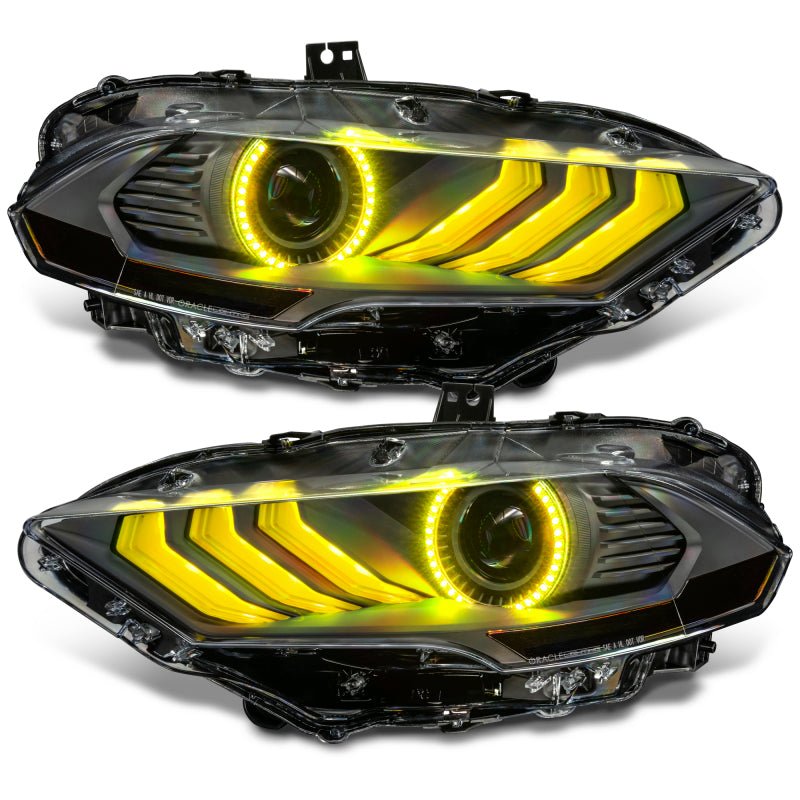ORACLE Lighting - Oracle Lighting 18 - 23 Ford Mustang Dynamic ColorSHIFT LED Headlights - Black Series - Demon Performance