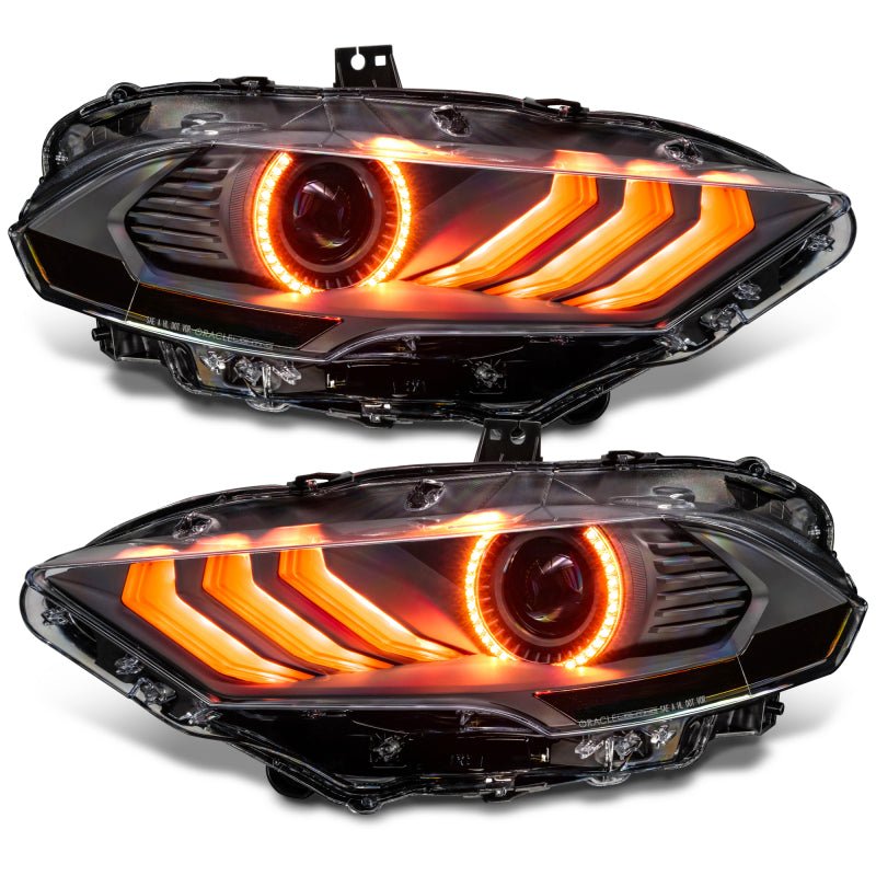 ORACLE Lighting - Oracle Lighting 18 - 23 Ford Mustang Dynamic ColorSHIFT LED Headlights - Black Series - Demon Performance