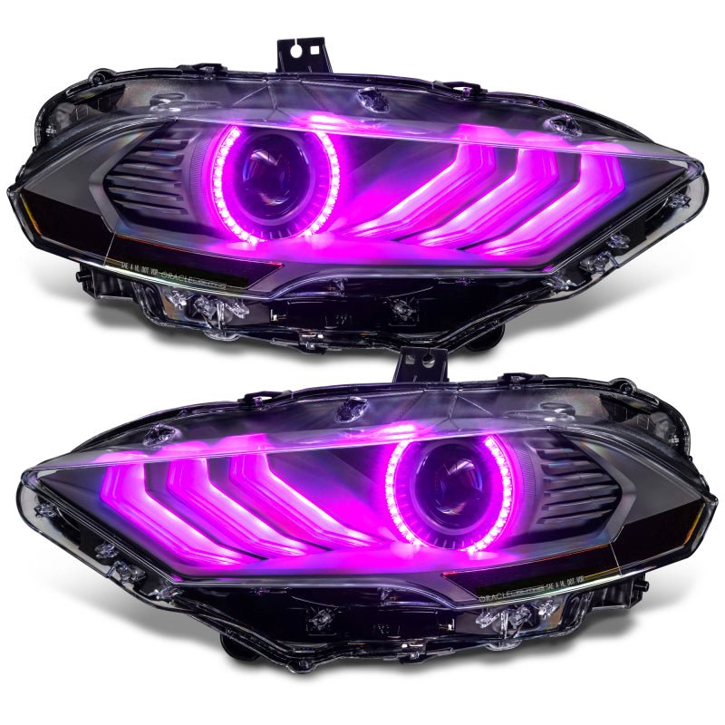 ORACLE Lighting - Oracle Lighting 18 - 23 Ford Mustang Dynamic ColorSHIFT LED Headlights - Black Series - Demon Performance