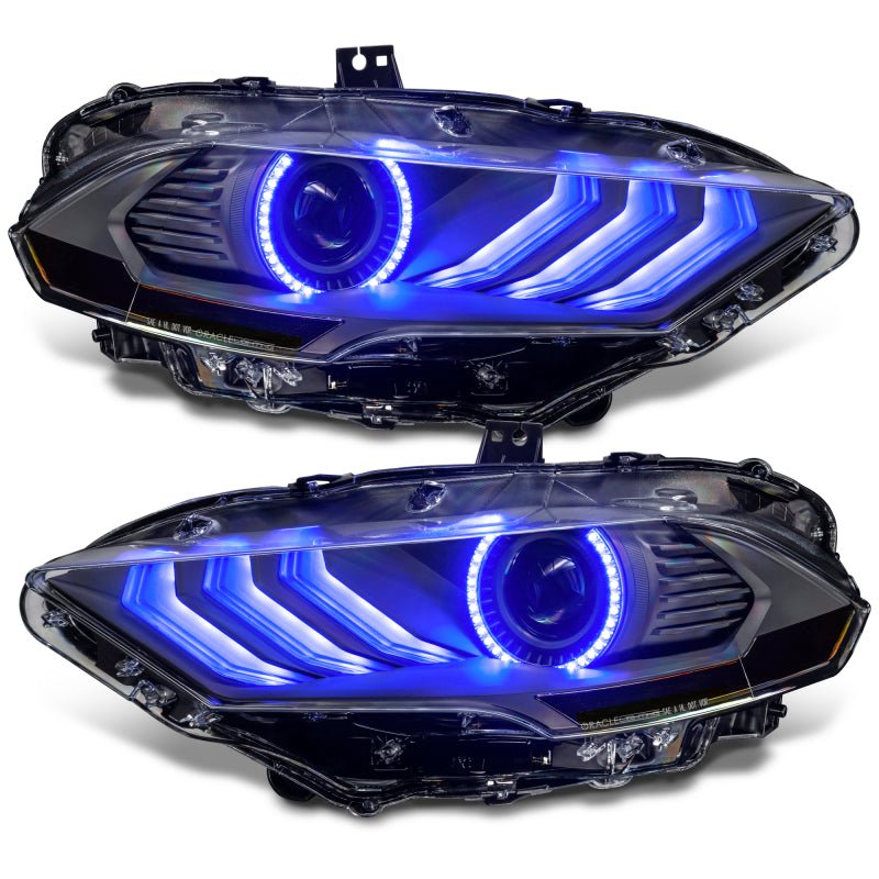 ORACLE Lighting - Oracle Lighting 18 - 23 Ford Mustang Dynamic ColorSHIFT LED Headlights - Black Series - Demon Performance