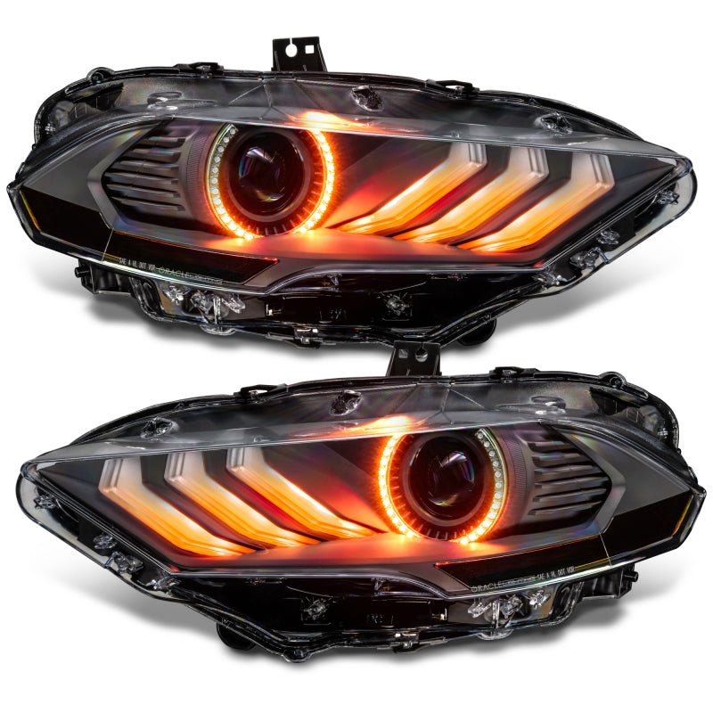 ORACLE Lighting - Oracle Lighting 18 - 23 Ford Mustang Dynamic ColorSHIFT LED Headlights - Black Series - Demon Performance