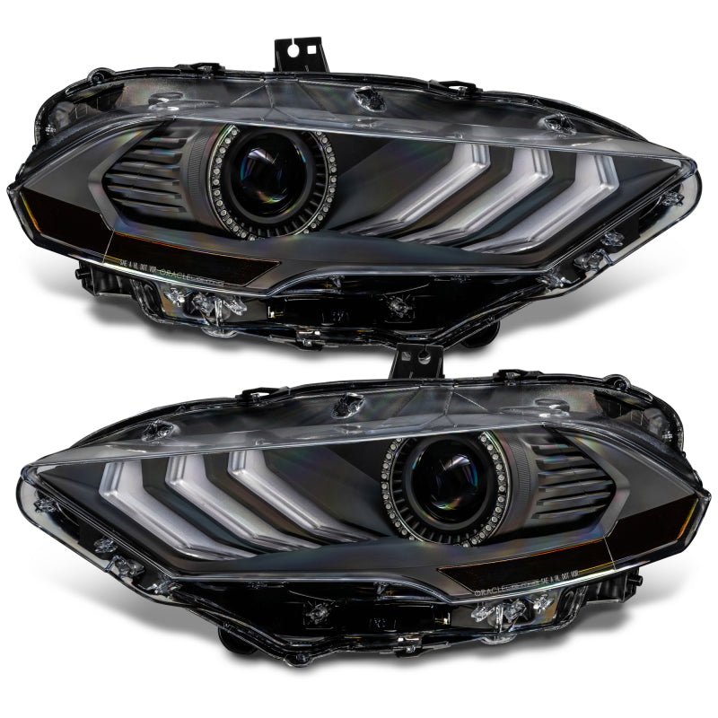 ORACLE Lighting - Oracle Lighting 18 - 23 Ford Mustang Dynamic ColorSHIFT LED Headlights - Black Series - Demon Performance
