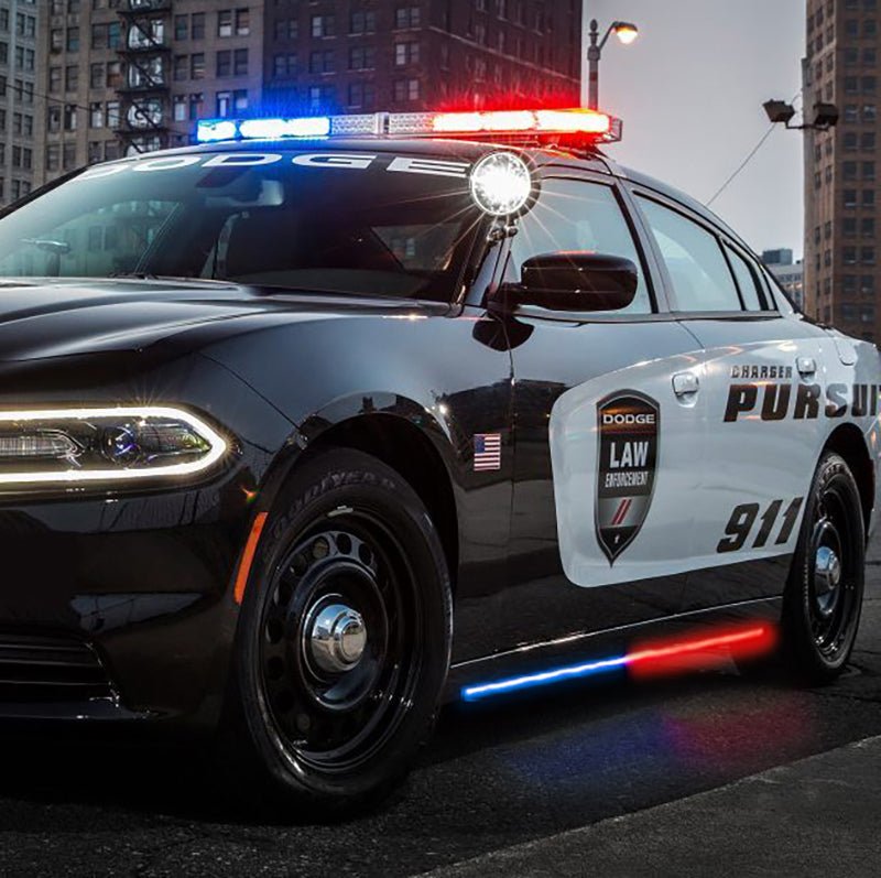 Putco - Putco 11 - 23 Dodge Charger Police Pursuit Blade Rocker Kits Sideliners - Red/Blue w/ White Override - Demon Performance