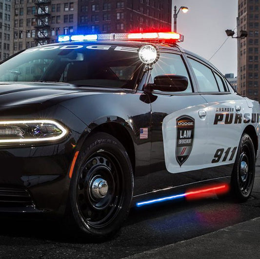 Putco - Putco 11 - 23 Dodge Charger Police Pursuit Blade Rocker Kits Sideliners - Red/Blue w/ White Override - Demon Performance