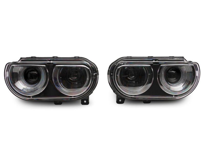 Raxiom - Raxiom 08 - 14 Dodge Challenger Halo Projctr Headlights w/Sequential Turn Signals - Blk Hsng(Clear Lens) - Demon Performance