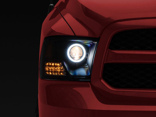 Raxiom - Raxiom 09 - 18 RAM 1500 Super White LED Halo Projector Headlights - Black Housing (Clear Lens) - Demon Performance