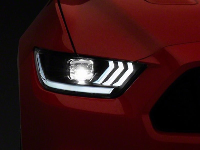 Raxiom - Raxiom 15 - 17 Ford Mustang GT350 GT500 LED Projector Headlights - Blk Housing (Clear Lens) - Demon Performance
