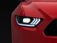 Raxiom - Raxiom 15 - 17 Ford Mustang Projector Headlights OEM HID Bulbs - Black Housing (Clear Lens) - Demon Performance