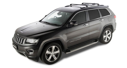 Rhino-Rack - Rhino-Rack 11-21 Grand Cherokee WK2 4 Door SUV w/Metal Roof Rails Vortex RVP 2 Bar Roof Rack - Black - Demon Performance