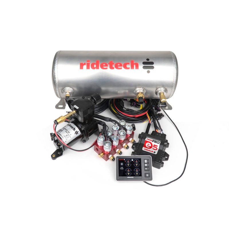 Ridetech - Ridetech RidePro E5 Air Ride Suspension Control System 3 Gallon Single Compressor 1/4in Valves - Demon Performance