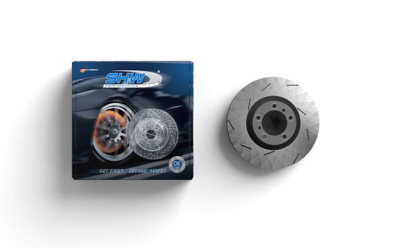 SHW Performance - SHW 12 - 13 Porsche Panamera TurboS 4.8L w/X80 Power Pkg Right Rear Slott MB Brake Rotor (97035240620) - Demon Performance