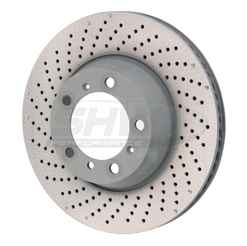 SHW Performance - SHW 15 - 16 Porsche 911 Carrera 4GTS 3.8L w/o Ceramics Left Rr Drill - Dimp MB Brake Rotor (99635240502) - Demon Performance