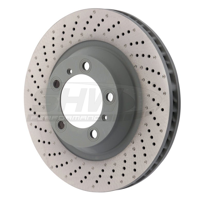 SHW Performance - SHW 15 - 16 Porsche 911 Carrera4 GTS 3.8L w/o Ceramic Brake Left Frt Drill - Dimp MB Rotor (99135140301) - Demon Performance