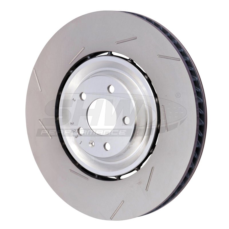 SHW Performance - SHW 15 - 18 Porsche Macan Turbo w/19in Wheel/Perf Package Left Frt Slotted LW Brake Rotor (95B615301P) - Demon Performance