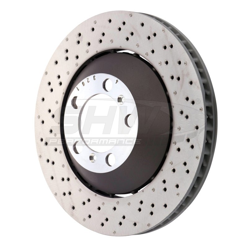 SHW Performance - SHW 16 - 19 Porsche 911 GT3 RS w/o Ceramics Left Frt Drill - Dimp Lightweight Brake Rotor (99135140581) - Demon Performance