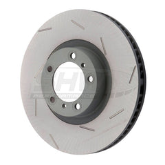 SHW Performance - SHW 17 - 20 Porsche Panamera 4S w/18in Wheels Right Front Slotted Monobloc Brake Rotor (971615302L) - Demon Performance