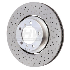 SHW Performance - SHW 18 - 19 Porsche 911 Carrera 4 GTS w/o Ceramic Brake Left Frt Drill - Dimp LW Brake Rotor (9P1615301) - Demon Performance