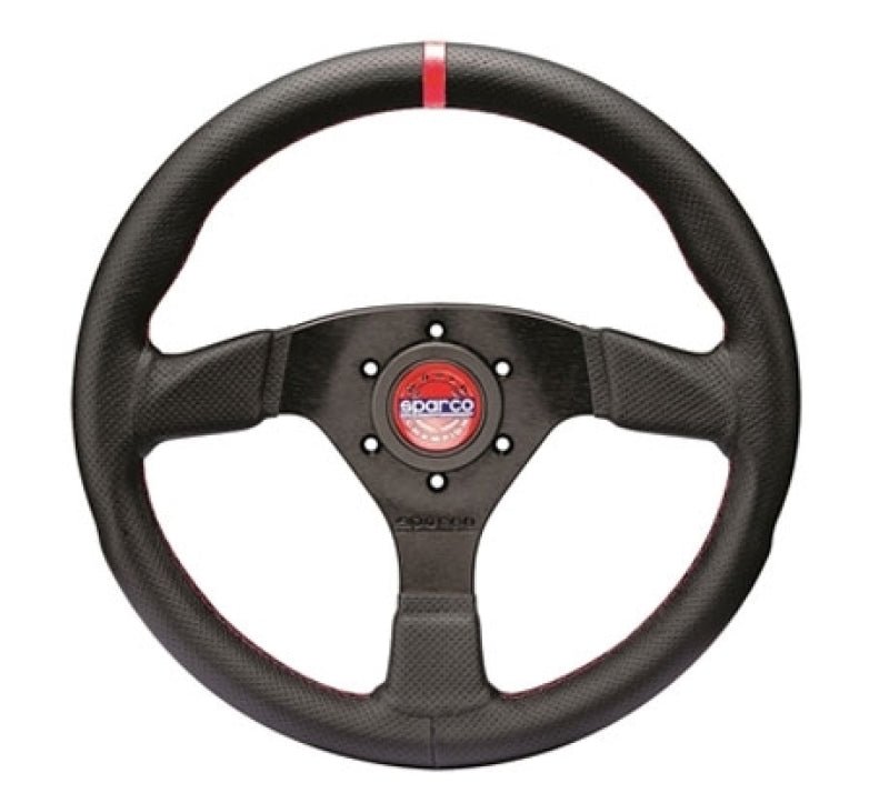 SPARCO - Sparco Steering Wheel R383 Champion Black Leather / Red Stiching - Demon Performance