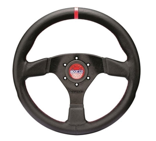 SPARCO - Sparco Steering Wheel R383 Champion Black Leather / Red Stiching - Demon Performance