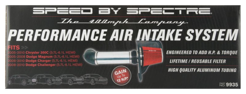 Spectre - Spectre 05-10 Chrysler 300C V8-5.7/6.1L F/I Air Intake Kit - Polished w/Red Filter - Demon Performance
