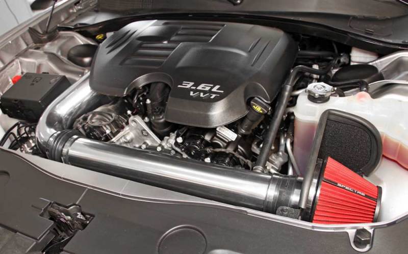Spectre - Spectre 11-17 Challenger/Charger 3.6L Air Intake Kit - Polished w/Red Filter - Demon Performance