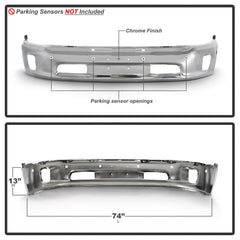SPYDER - Spyder Dodge Ram 1500 14 - 18 Bottom w/Sensor w/Fog Light Hole Front Bumper - Chrome (OEM 68160857AA) - Demon Performance