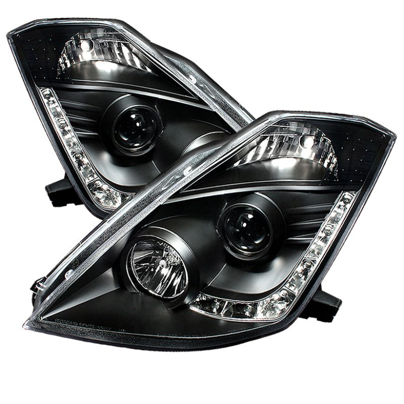 SPYDER - Spyder Nissan 350Z 03 - 05 Projector Headlights Xenon DRL Blk High H1 Lw D2R PRO - YD - N350Z02 - HID - DRL - BK - Demon Performance
