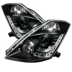 SPYDER - Spyder Nissan 350Z 03 - 05 Projector Headlights Xenon DRL Blk High H1 Lw D2R PRO - YD - N350Z02 - HID - DRL - BK - Demon Performance