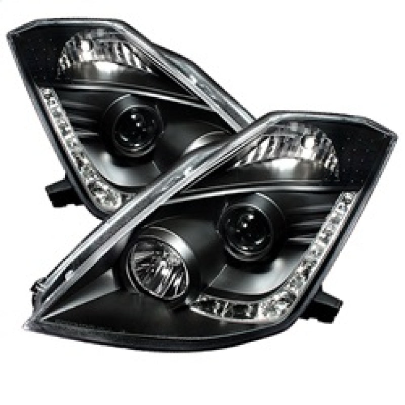 SPYDER - Spyder Nissan 350Z 03 - 05 Projector Headlights Xenon DRL Blk High H1 Lw D2R PRO - YD - N350Z02 - HID - DRL - BK - Demon Performance