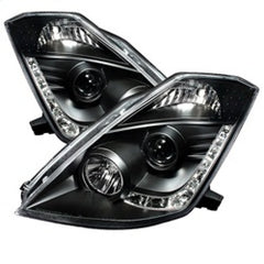 SPYDER - Spyder Nissan 350Z 03 - 05 Projector Headlights Xenon DRL Blk High H1 Lw D2R PRO - YD - N350Z02 - HID - DRL - BK - Demon Performance