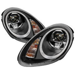 SPYDER - Spyder Porsche Cayman 05 - 08 Headlights - Halogen Model Only - Black PRO - YD - P98705 - HID - DRL - BK - Demon Performance
