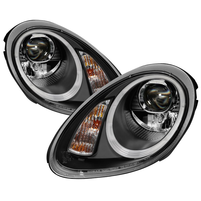SPYDER - Spyder Porsche Cayman 05 - 08 Headlights - Halogen Model Only - Black PRO - YD - P98705 - HID - DRL - BK - Demon Performance