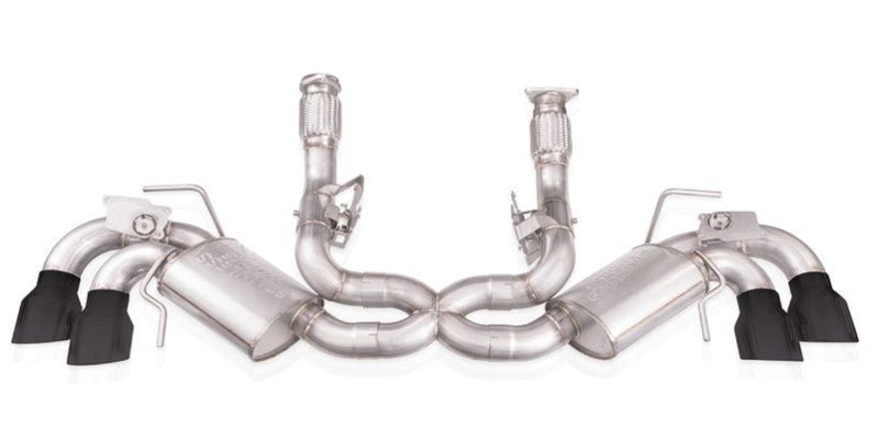Stainless Works - Stainless Works 20 - 21 Chevrolet Corvette C8 6.2L Redline Cat - Back Exhaust w/ Matte Black Tips - Demon Performance