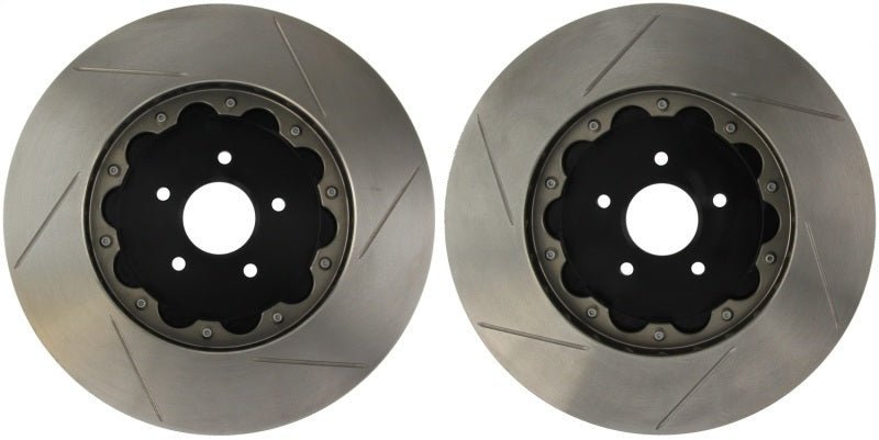 Stoptech - StopTech 03 - 06 Dodge Viper AeroRotor Direct Replacement 2 - piece Drilled Front Rotors (Pair) - Demon Performance