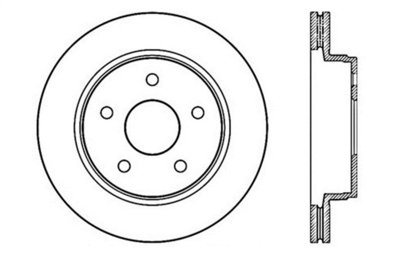 Stoptech - StopTech 04 - 06 Dodge Durango / 02 - 10 Ram 1500 (exc Mega Cab) Front Left Slotted & Drilled Rotor - Demon Performance