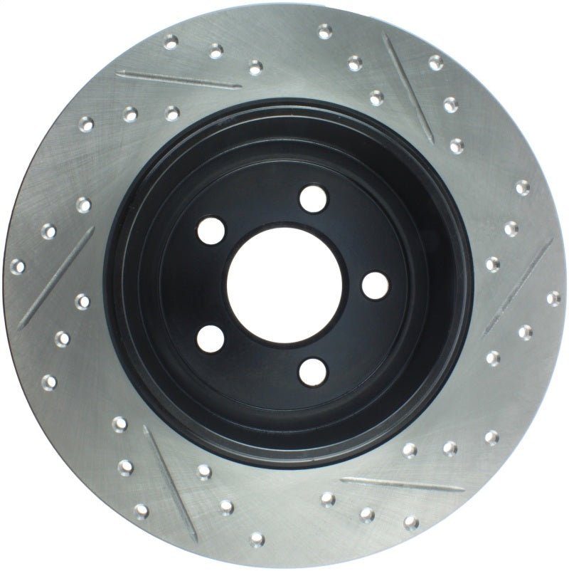 Stoptech - StopTech 05 - 13 Chrysler300/300C / 09 - 12 Dodge Challenger Rear Right Drilled & Slotted Rotor - Demon Performance