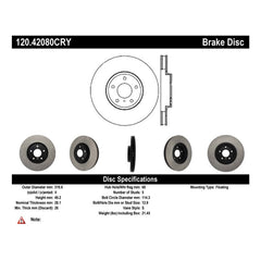Stoptech - Stoptech 06 - 07 350Z / 05 - 07 G35 / 06 - 07 G35X Front CRYO - STOP Rotor - Demon Performance