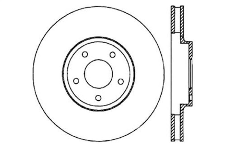 Stoptech - StopTech 06 - 07 350Z / 05 - 07 G35 exp Sport/ 06 - 07 G35X SportStop Slotted & Drilled Front Left Rotor - Demon Performance