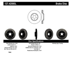 Stoptech - StopTech 06 - 07 350Z / 05 - 07 G35 exp Sport/ 06 - 07 G35X SportStop Slotted & Drilled Front Left Rotor - Demon Performance