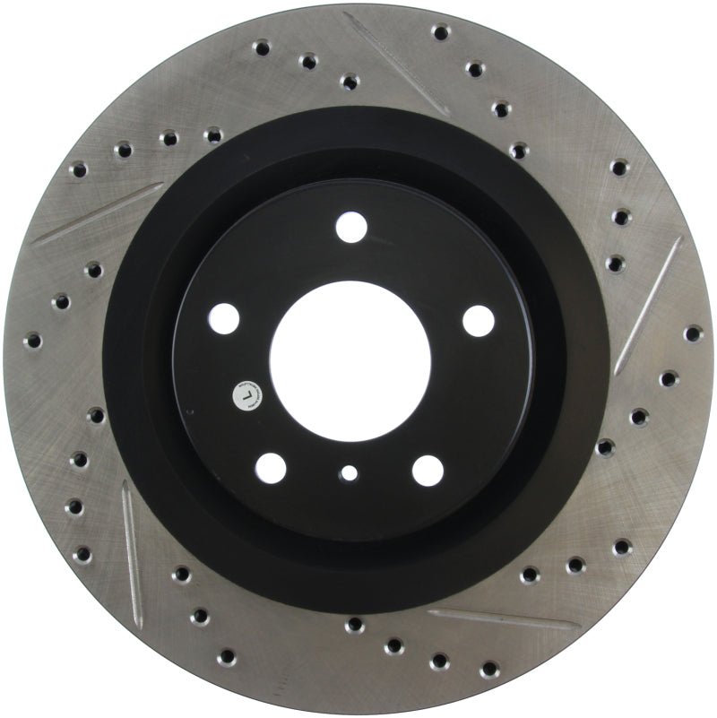 Stoptech - StopTech 06 - 07 350Z / 05 - 07 G35 exp Sport/ 06 - 07 G35X SportStop Slotted & Drilled Front Left Rotor - Demon Performance