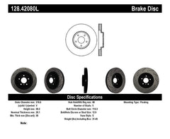 Stoptech - StopTech 08 - 09 Infiniti EX35 / 05 - 08 G35 / 09 G37 / 06 - 09 M35/M45 Drilled Left Front Rotor - Demon Performance