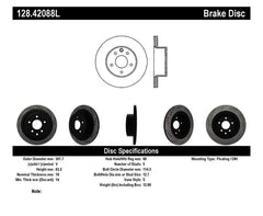 Stoptech - StopTech 08 - 09 Infiniti EX35 / 05 - 08 G35 / 09 G37 / 06 - 09 M35/M45 Drilled Left Rear Rotor - Demon Performance