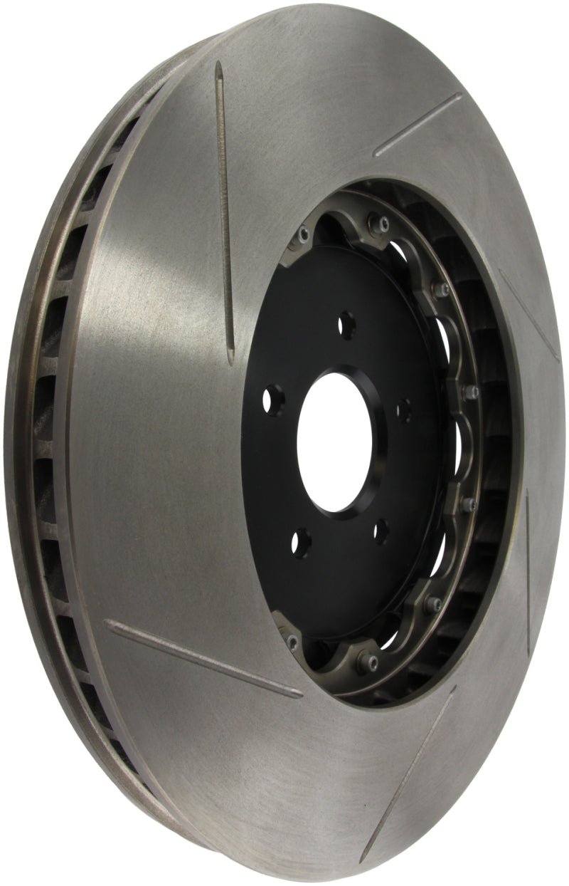 Stoptech - StopTech 09 - 11 Nissan GT - R Front Left Slotted Bare Iron 380x34mm Aero - Rotor Kit - Demon Performance