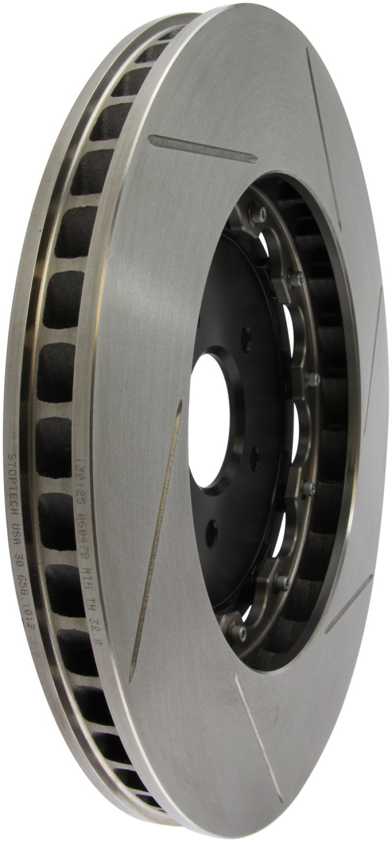 Stoptech - StopTech 09 - 11 Nissan GT - R Front Right Slotted Bare Iron 380x34mm Aero - Rotor Kit - Demon Performance
