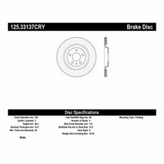 Stoptech - Stoptech 10 - 19 Audi S4 Premium Rear CryoStop Brake Rotor - Demon Performance