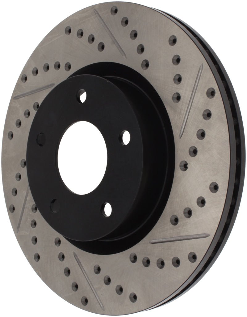 Stoptech - StopTech 1/02 - 05 Infiniti G35 (alloy disc) / 6/02 - 05 Nissan 350Z Slotted & Drilled Left Front Rotor - Demon Performance