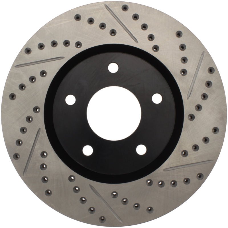 Stoptech - StopTech 1/02 - 05 Infiniti G35 (alloy disc) / 6/02 - 05 Nissan 350Z Slotted & Drilled Left Front Rotor - Demon Performance