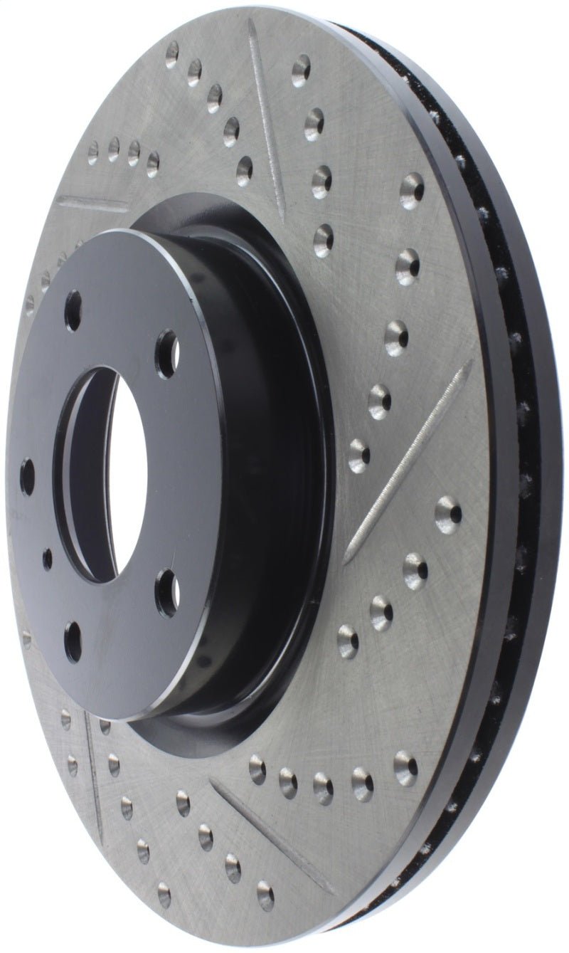 Stoptech - StopTech 1/02 - 05 Infiniti G35 (alloy disc) / 6/02 - 05 Nissan 350Z Slotted & Drilled Left Front Rotor - Demon Performance